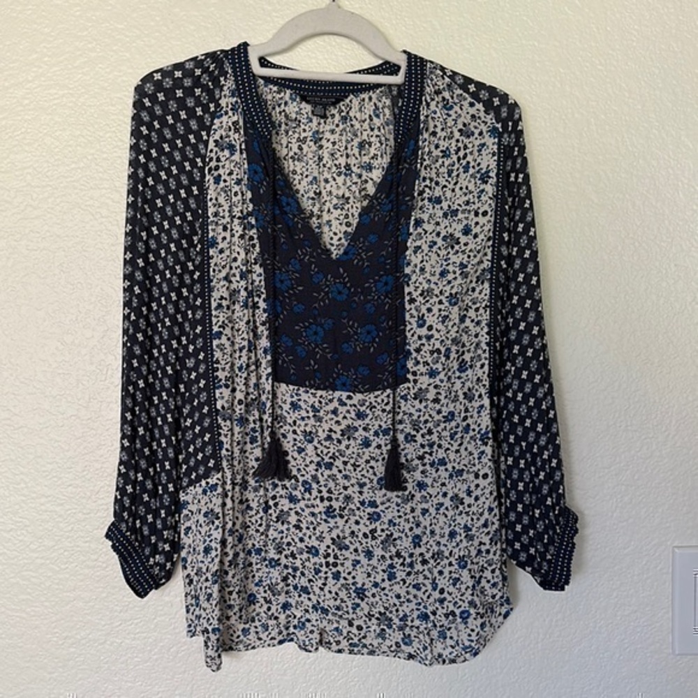 Lucky Brand viscose 3/4 sleeve top size small